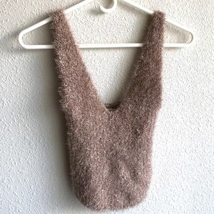 URBAN OUTFITTERS SPARKLY FUZZY GLITTER TANK TOP